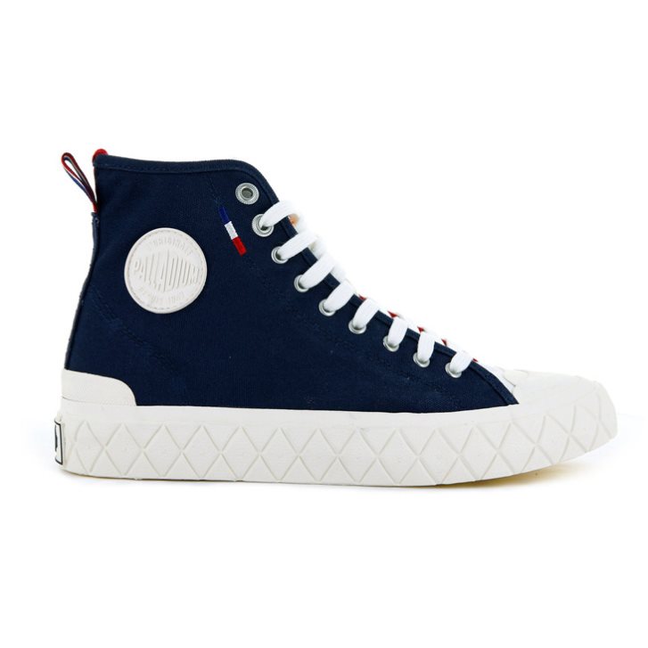 Palladium Palla Ace Canvas High Tops Men\'s Sneakers Navy / Red | UK A289-EWK